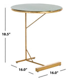 Safavieh Sionne Round C Table Hunter Green Gold Metal ACC3210C