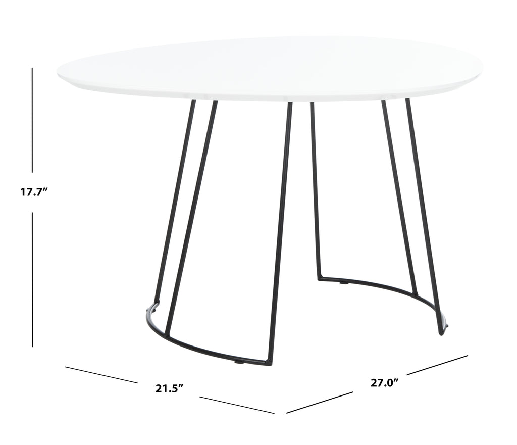 Safavieh Brooks Side Table in White and Black ACC4200C 889048767058