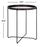 Safavieh Ruby Small Tray Accent Table in Rose Gold and Black ACC4206A 889048767140
