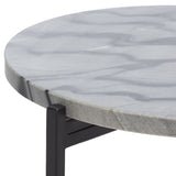 Safavieh Ellicott Round Accent Table Multi Grey Black Marble / Black  ACC4604A