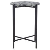 Safavieh Ellicott Round Accent Table Multi Grey Black Marble / Black  ACC4604A