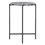 Safavieh Ellicott Round Accent Table Multi Grey Black Marble / Black  ACC4604A