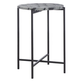 Safavieh Ellicott Round Accent Table Multi Grey Black Marble / Black  ACC4604A