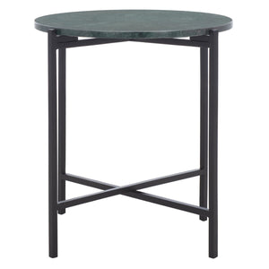 Safavieh Evrynne Round Accent Table Green Marble / Black  ACC4608A