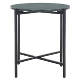 Safavieh Evrynne Round Accent Table Green Marble / Black  ACC4608A