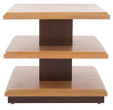 Safavieh Suette 2 Shelf Accent Table Natural / Walnut Mahogany Wood, Mahogany Veneer, Mindi Veneer, Albasia Veneer, Mdf ACC5001A