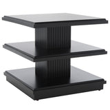 Safavieh Suette 2 Shelf Accent Table Black Mahogany Wood, Mdf ACC5001B