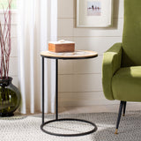 Safavieh Gemma Agate Side Table Black Agate Wood Agate Metal ACC5301A