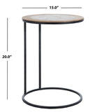 Safavieh Gemma Agate Side Table Black Agate Wood Agate Metal ACC5301A