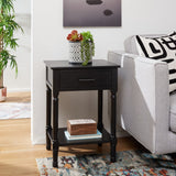 Peyton 1 Drawer Accent Table  Black Wood ACC5704B