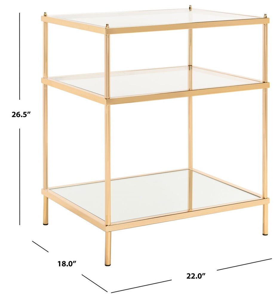 Gold Polished 3-Tier Shelf