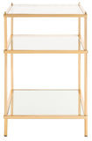 Noelia 3 Tier Accent Table Polished Gold/ Clear Tempered Glass/Mirror Base Metal ACC6203C