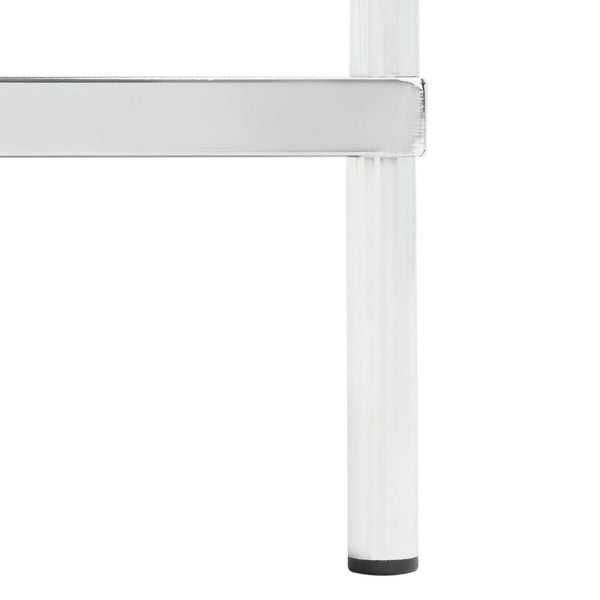 Noelia 3 Tier Accent Table Chrome/ Clear Tempered Glass/Mirror Base Metal ACC6203D