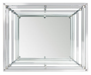 Noelia 3 Tier Accent Table Chrome/ Clear Tempered Glass/Mirror Base Metal ACC6203D