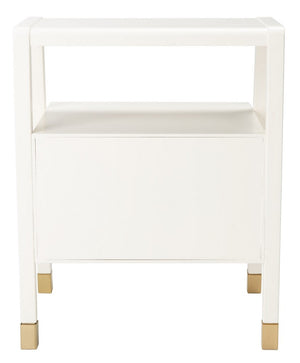 Cove 2 Drawer 1 Shelf Accent Table White / Gold Wood ACC6602B