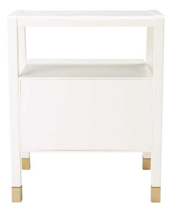 Cove 2 Drawer 1 Shelf Accent Table White / Gold Wood ACC6602B