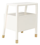 Cove 2 Drawer 1 Shelf Accent Table White / Gold Wood ACC6602B