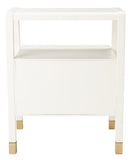 Cove 2 Drawer 1 Shelf Accent Table White / Gold Wood ACC6602B