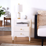 Cove 2 Drawer 1 Shelf Accent Table White / Gold Wood ACC6602B