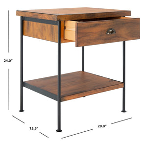 Eris 1 Drawer 1 Shelf Accent Table Brown / Black / Gold Wood ACC6604A