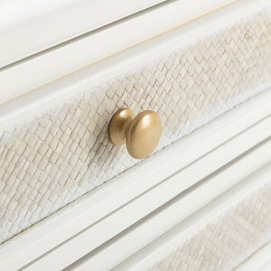 Ahab 2 Drawer 1 Shelf Accent Table White / Gold Wood ACC6606B