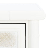 Ahab 2 Drawer 1 Shelf Accent Table White / Gold Wood ACC6606B