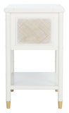 Ahab 2 Drawer 1 Shelf Accent Table White / Gold Wood ACC6606B