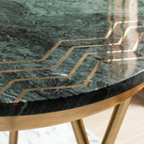 Safavieh Coletta Marble Accent Table Dark Green Brass ACC7201A 889048580930