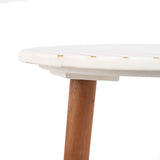 Safavieh Valerie Marble Accent Table White Brass ACC7202A 889048580947