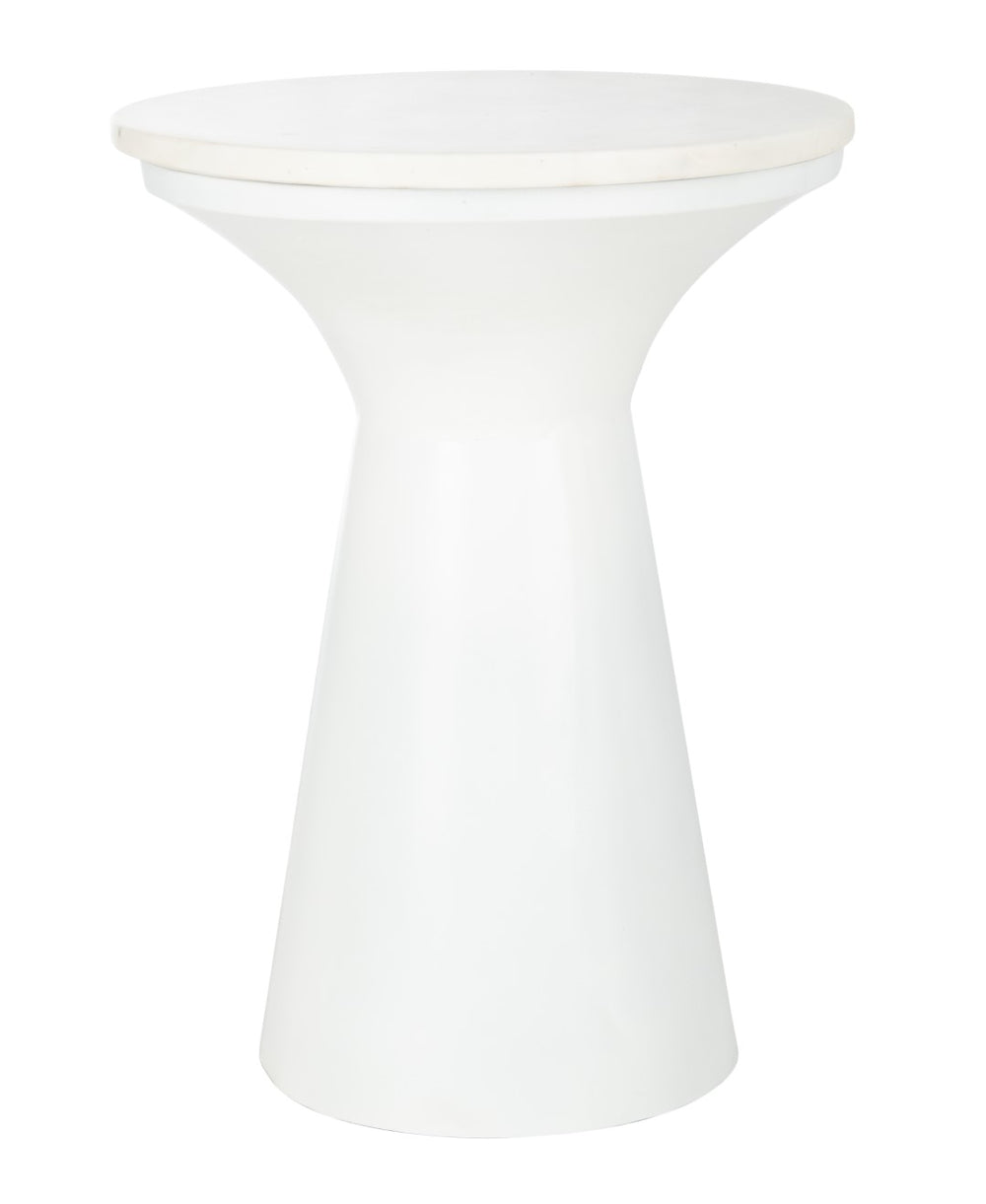 Safavieh Mila Pedestal End Table White White ACC7203B 889048570795