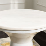 Safavieh Mila Pedestal End Table White White ACC7203B 889048570795