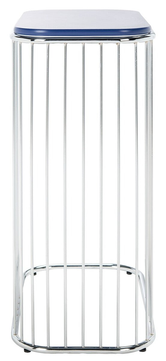 Stafford Side Table Blue Wood Top / Chrome Iron Body  Wood/Metal ACC8005C