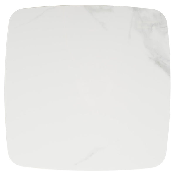 Safavieh Karina Square End Table White Ceramic Faux Marble / Walnut ACC8102A