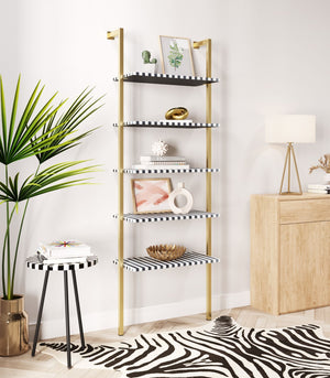 Zuo Modern Zebra MDF, Iron Modern Commercial Grade Shelf Multicolor, Gold MDF, Iron
