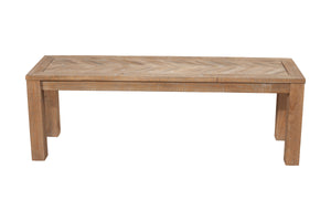 Alpine Furniture Aiden Dining Bench 3348-03 Weathered Natural Solid Pine and Plywood 60 x 16 x 18