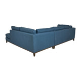 Sagebrook Home Contemporary Modern, Raf Fixed Corner Sofa, Blu/gray Kd 17080 Blue Rubber Wood