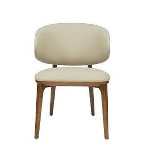 VIG Furniture Modrest  Chance Cream Fabric  and Walnut Dining Chair Set of 2 VGCS-CH-21045