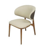 VIG Furniture Modrest  Chance Cream Fabric  and Walnut Dining Chair Set of 2 VGCS-CH-21045