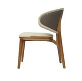 VIG Furniture Modrest  Chance Cream Fabric  and Walnut Dining Chair Set of 2 VGCS-CH-21045