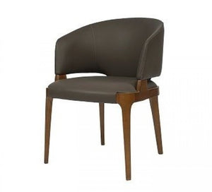 VIG Furniture Modrest Baskin Brown and Walnut Arm Dining Chair VGCS-ACH-21093 VGCS-ACH-21093