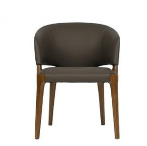 VIG Furniture Modrest Baskin Brown and Walnut Arm Dining Chair VGCS-ACH-21093 VGCS-ACH-21093