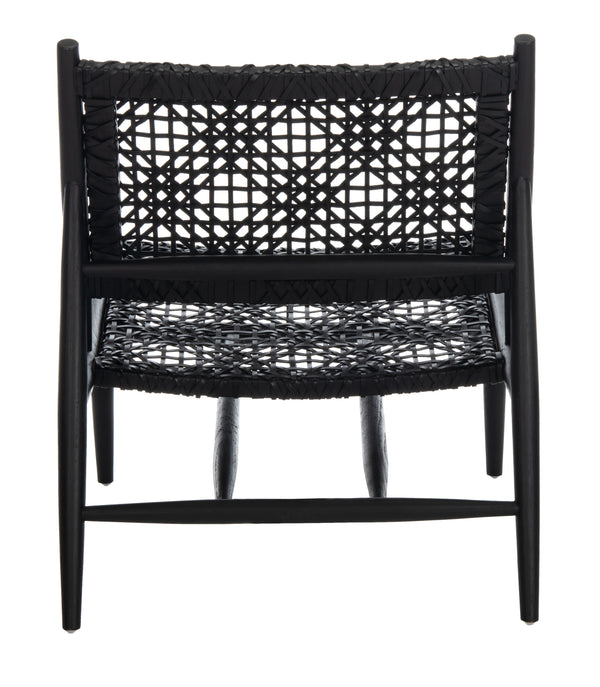 Safavieh Bandelier Accent Chair in Black and Black ACH1000B 889048739192