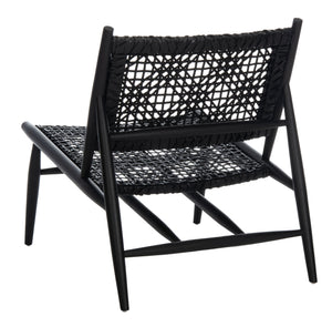 Safavieh Bandelier Accent Chair in Black and Black ACH1000B 889048739192