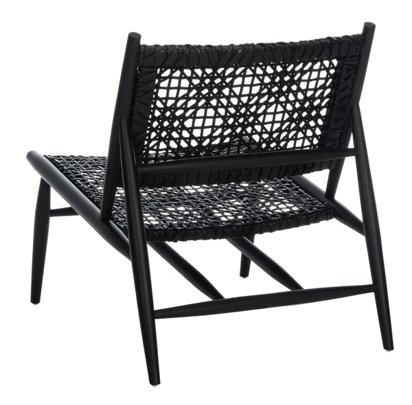 Safavieh Bandelier Accent Chair in Black and Black ACH1000B 889048739192