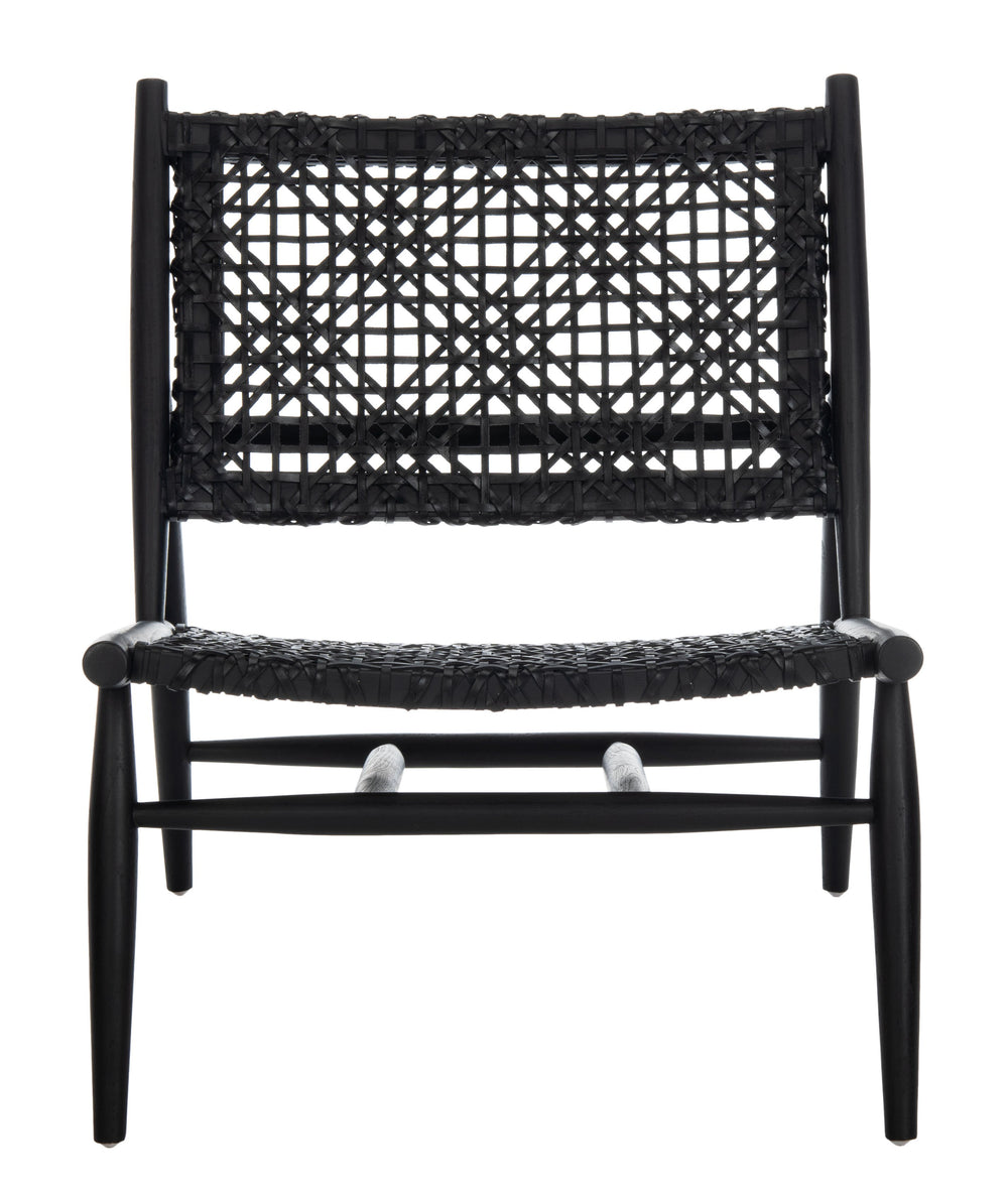 Safavieh Bandelier Accent Chair in Black and Black ACH1000B 889048739192