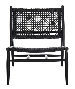 Safavieh Bandelier Accent Chair in Black and Black ACH1000B 889048739192