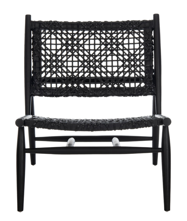 Safavieh Bandelier Accent Chair in Black and Black ACH1000B 889048739192