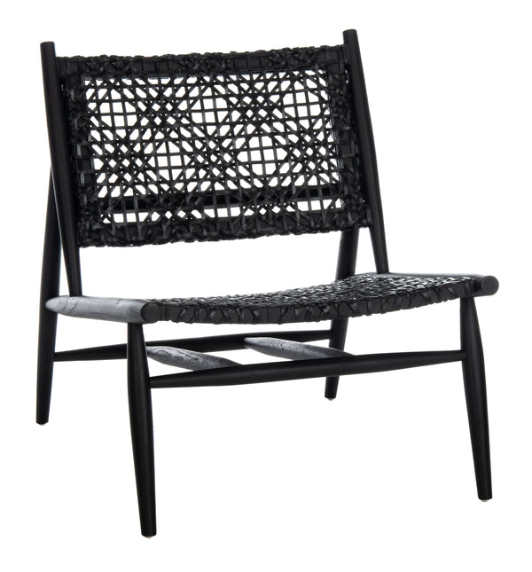 Safavieh Bandelier Accent Chair in Black and Black ACH1000B 889048739192