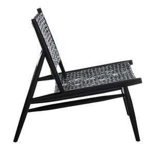 Safavieh Bandelier Accent Chair in Black and Black ACH1000B 889048739192
