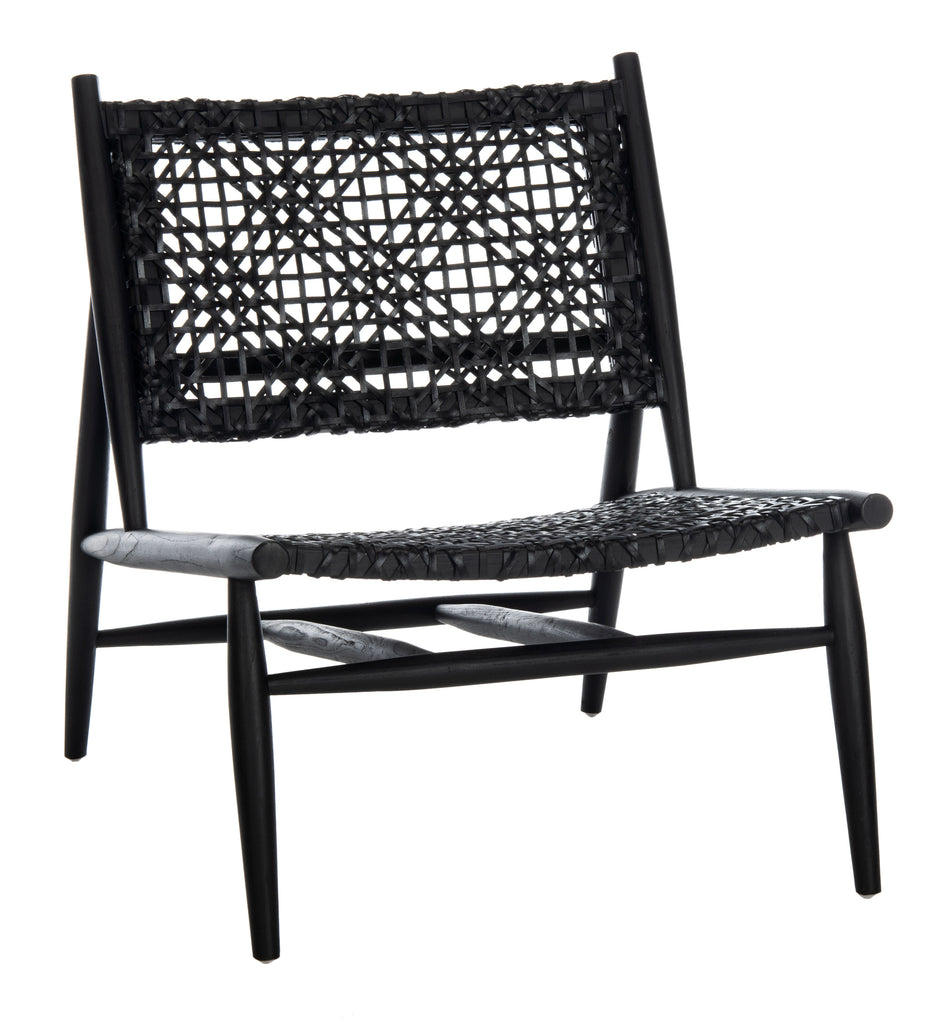 Safavieh Bandelier Accent Chair in Black and Black ACH1000B 889048739192
